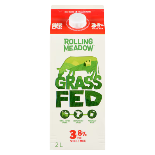 Rolling Meadows 3.8% Grass Fed Milk 2L