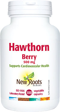 New Roots Hawthorn Berry 500mg 100 Vegetarian Capsules