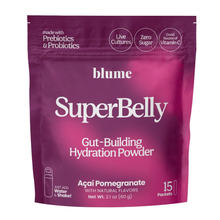Load image into Gallery viewer, Blume SuperBelly Gut Hydration Acai Pomagranate 60g 15 Pack
