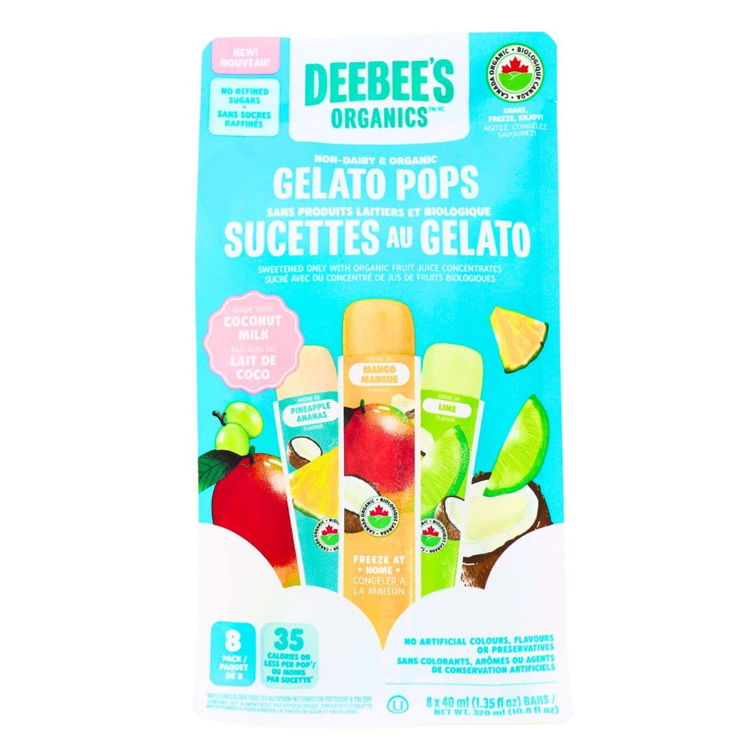 DeeBee's Organic Gelato Pops 320ml 8pk