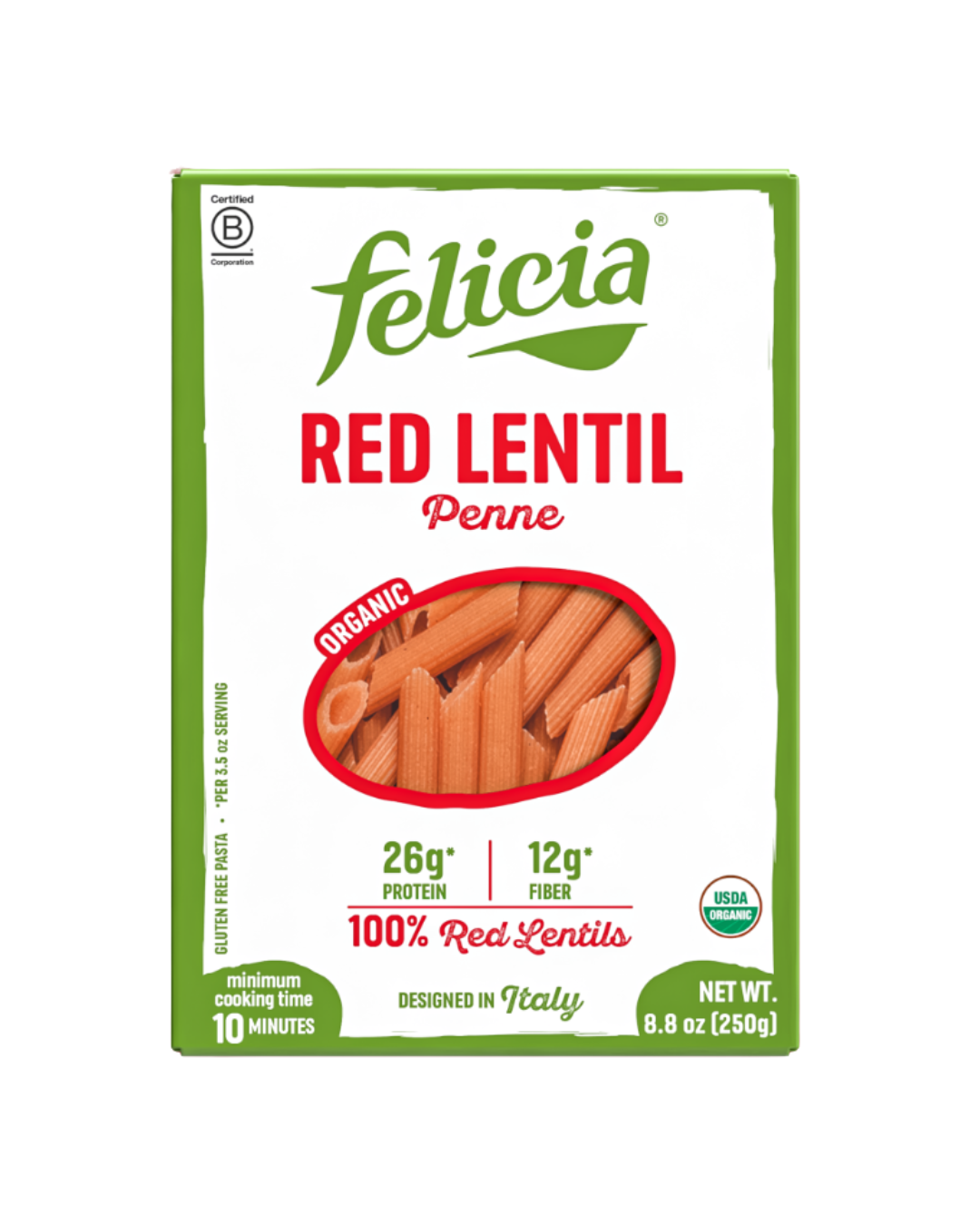 Felicia Organic Red Lentil Penne 250g