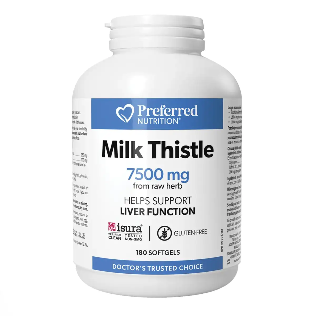 Preferred Nitrition Milk Thistle 7500mg 180sgls