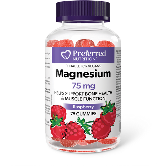 Preferred Nutrition Raspberry Magnesium Gummies 75mg 75 Gummies