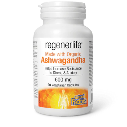 Natural Factors Regenerlife Ashwagandha 600mg 90vcaps
