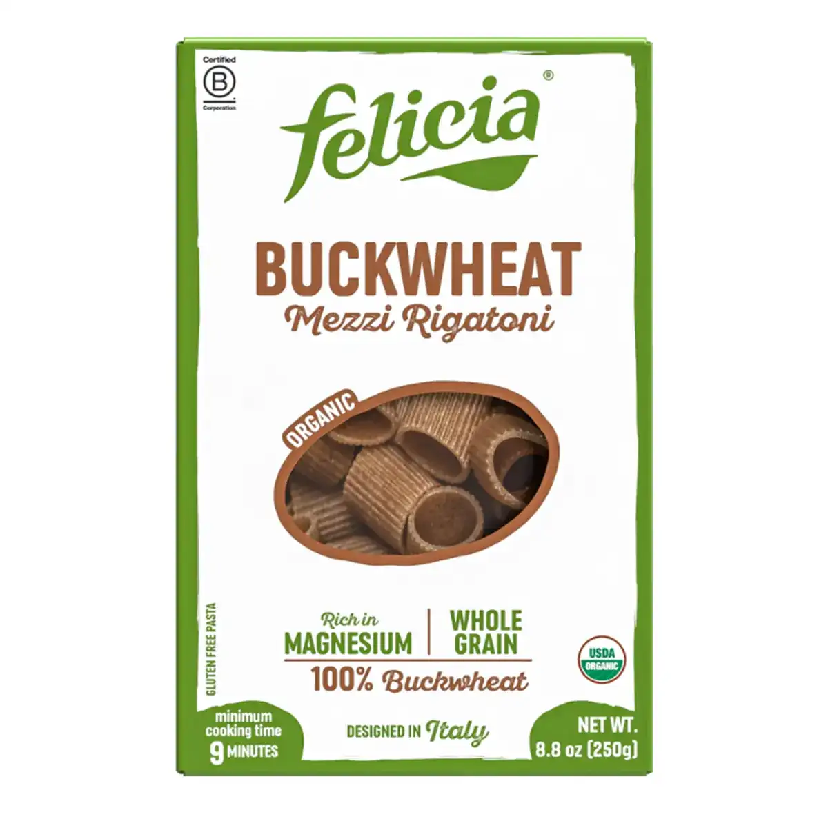 Felicia Organic Buckwheat Mezzi Rigatoni 250g