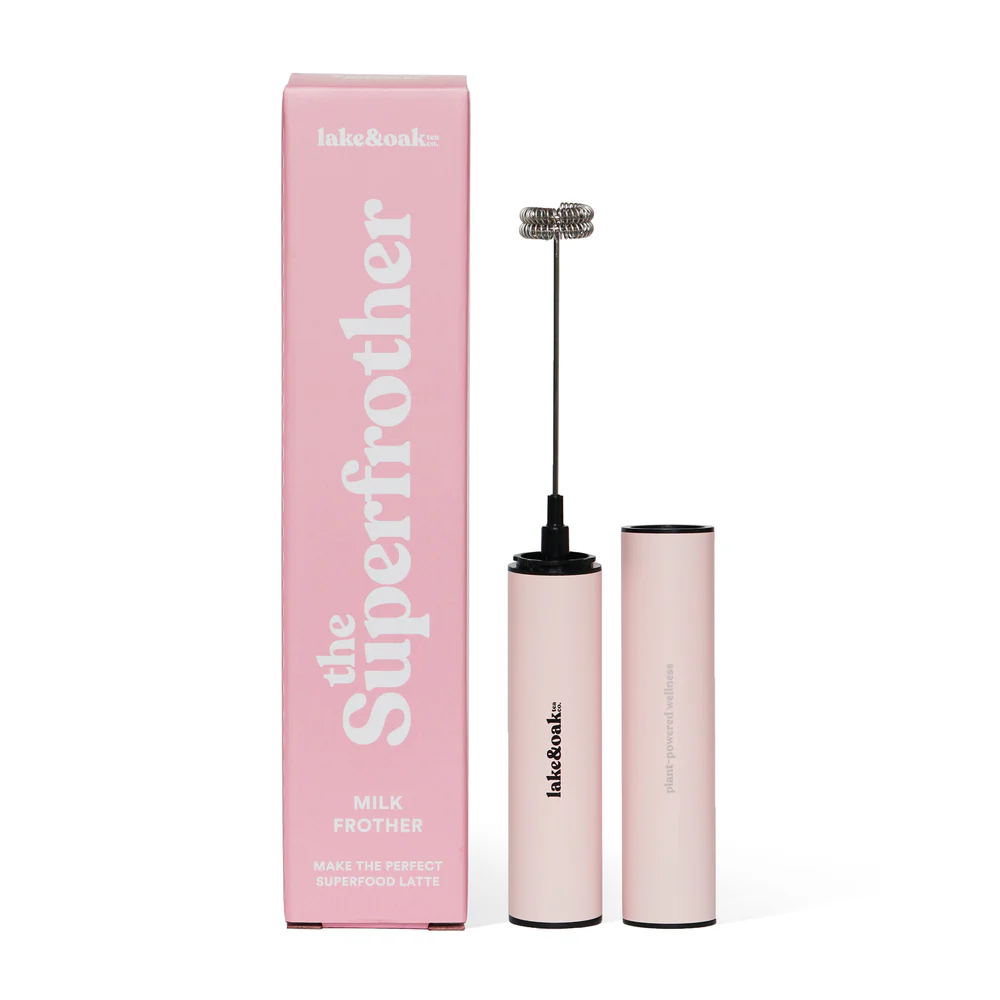 Lake and Oak The Superfrother Milk Frother Strawberry Milk Pink