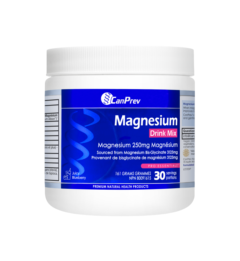 CanPrev Magnesium Bis-Glycinate 250mg Blueberry Powder 161g 30 Servings