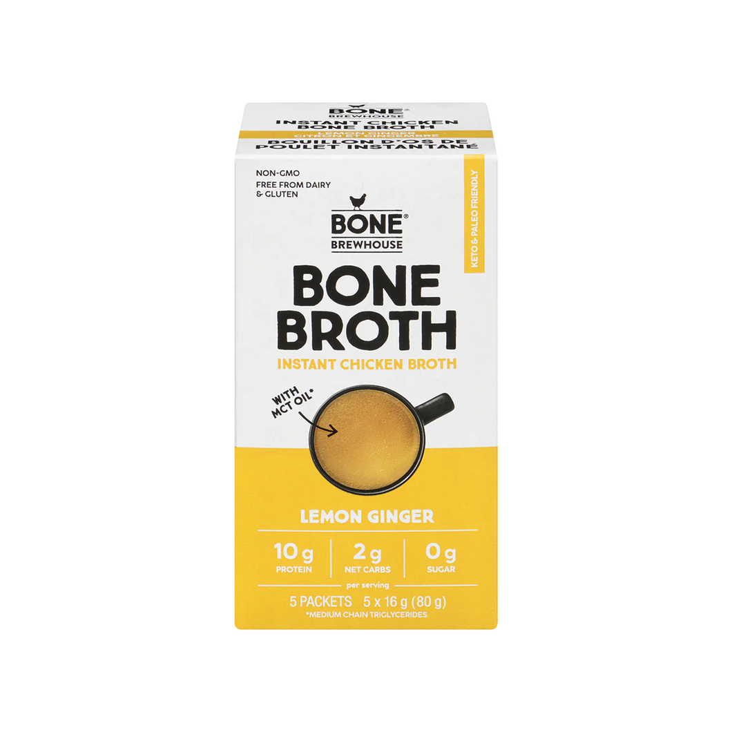 Bone Brewhouse Lemon Ginger Instant Chicken Bone Broth 80g 5pk