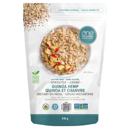 One Degree Sprouted Quinoa Hemp Instant Oatmeal 510g