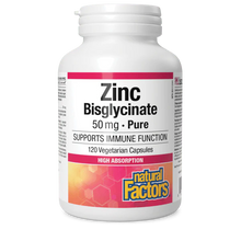 Load image into Gallery viewer, Natural Factors Zinc Bisglycinate 50mg 120 Vegetarian Capsules
