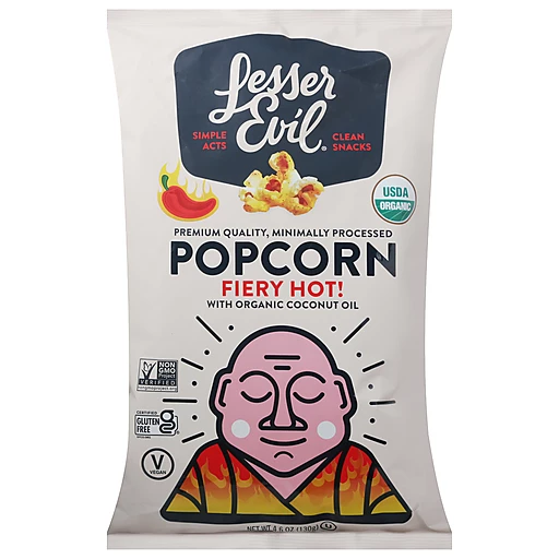 Lesser Evil Fiery Hot Popcorn 130g