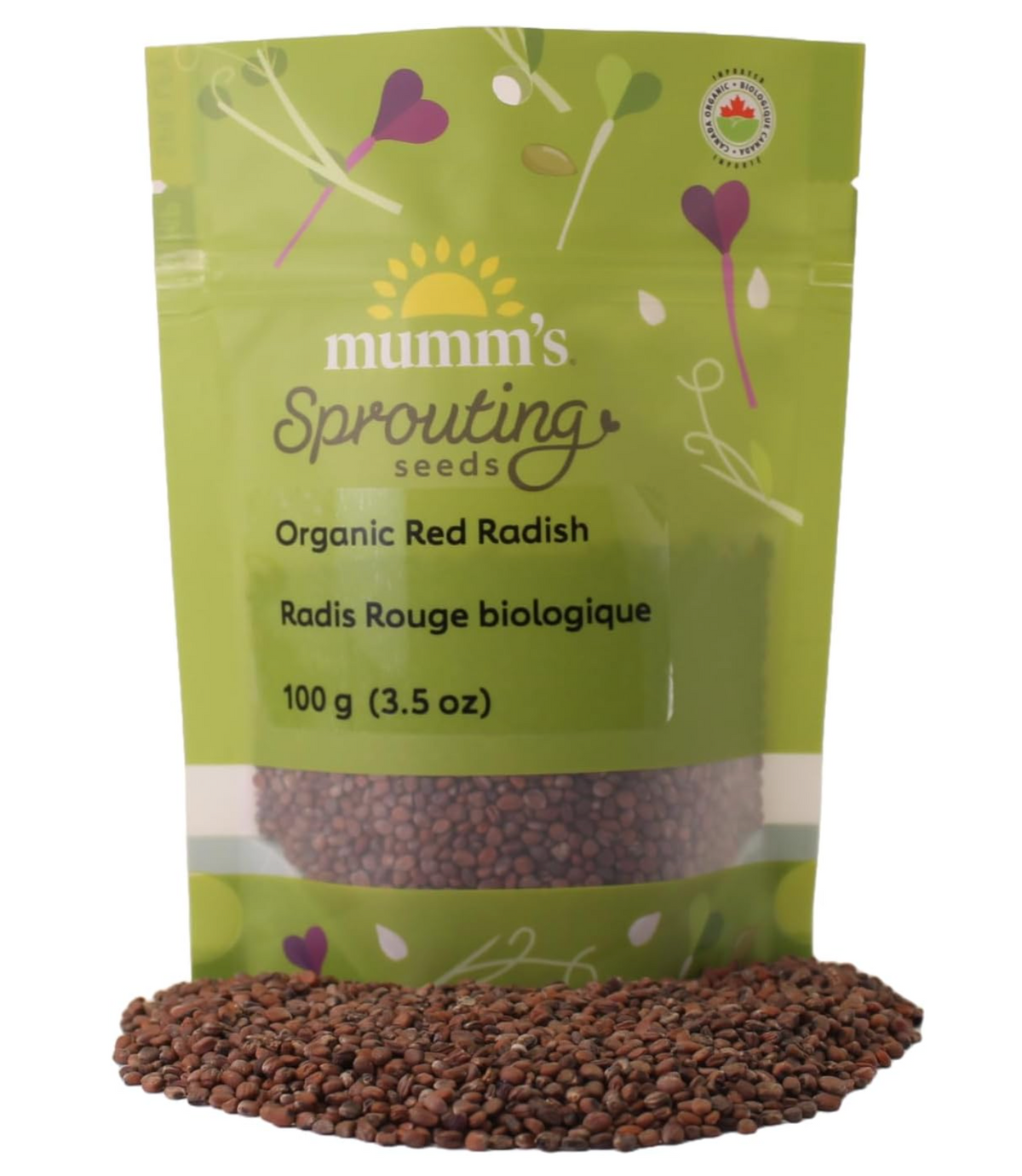Red Shell Seeds Mumm's Sprouting Seeds Organic Red Radish Sprouting Seeds 100g – The ...