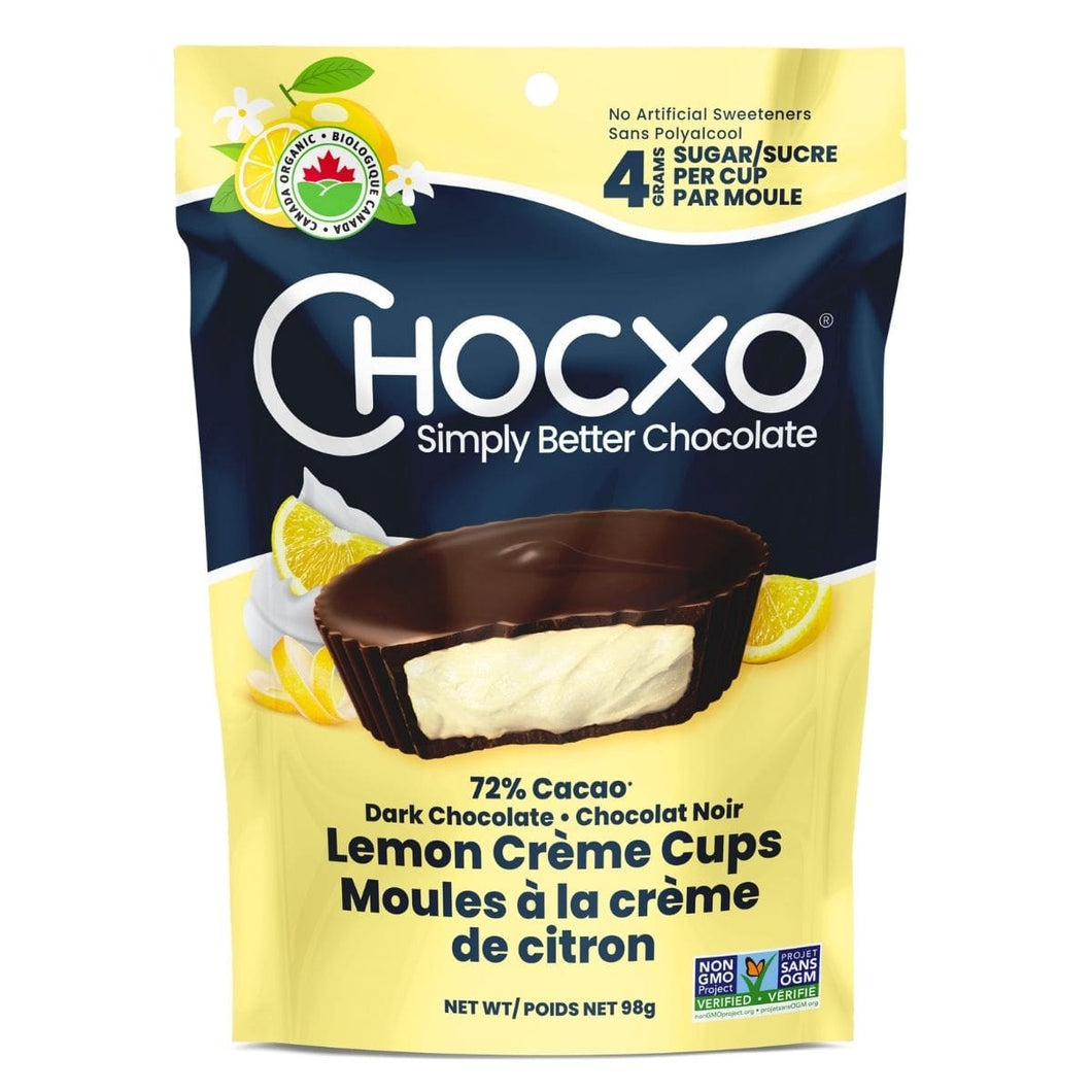 ChocXO Organic Lemon Creme Chocolate Cups 98g