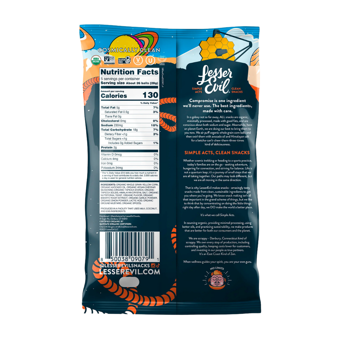 Lesser Evil Cheddar Space Balls 142g