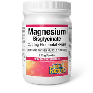 Natural Factors Magnesium Bisglycinate Pure Powder 200mg 290g