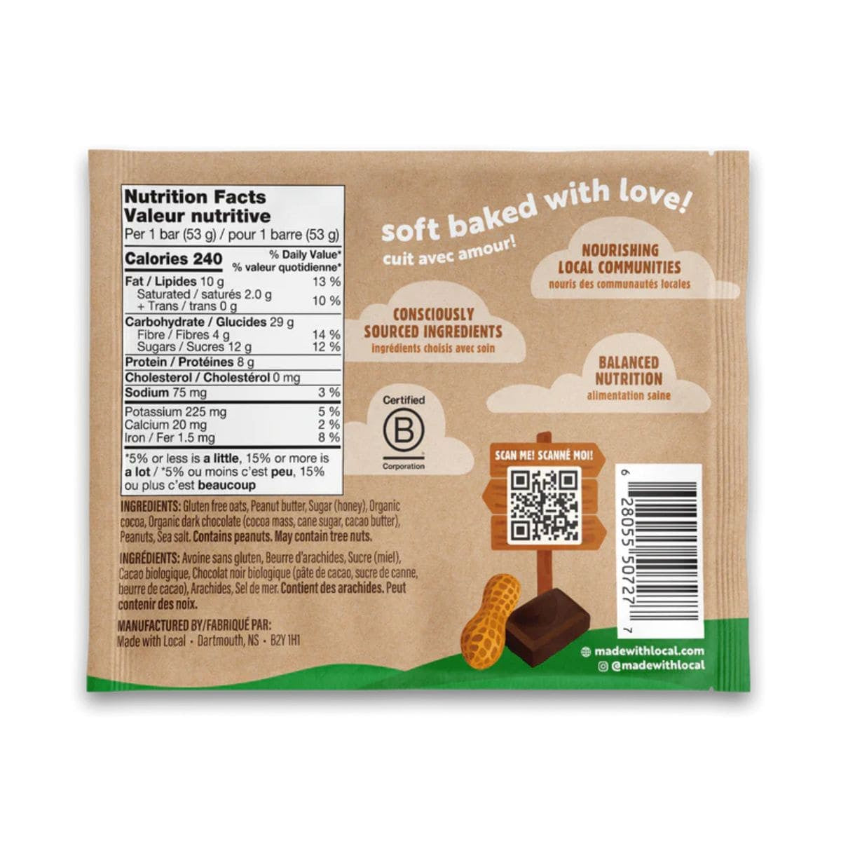 Made With Local Peanut Butter Brownie 53g