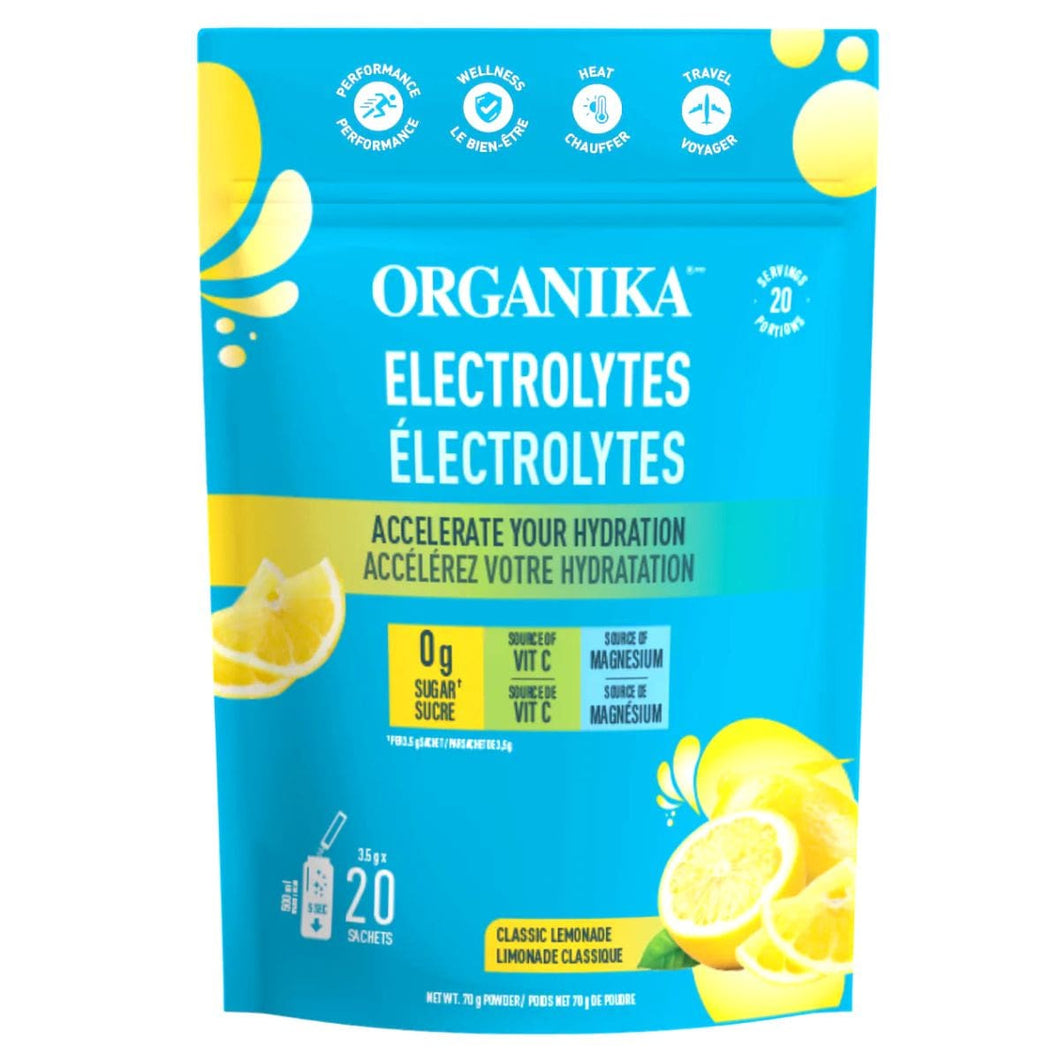 Organika Electrolytes Classic Lemonade Sachet 3.5g 20 Pack