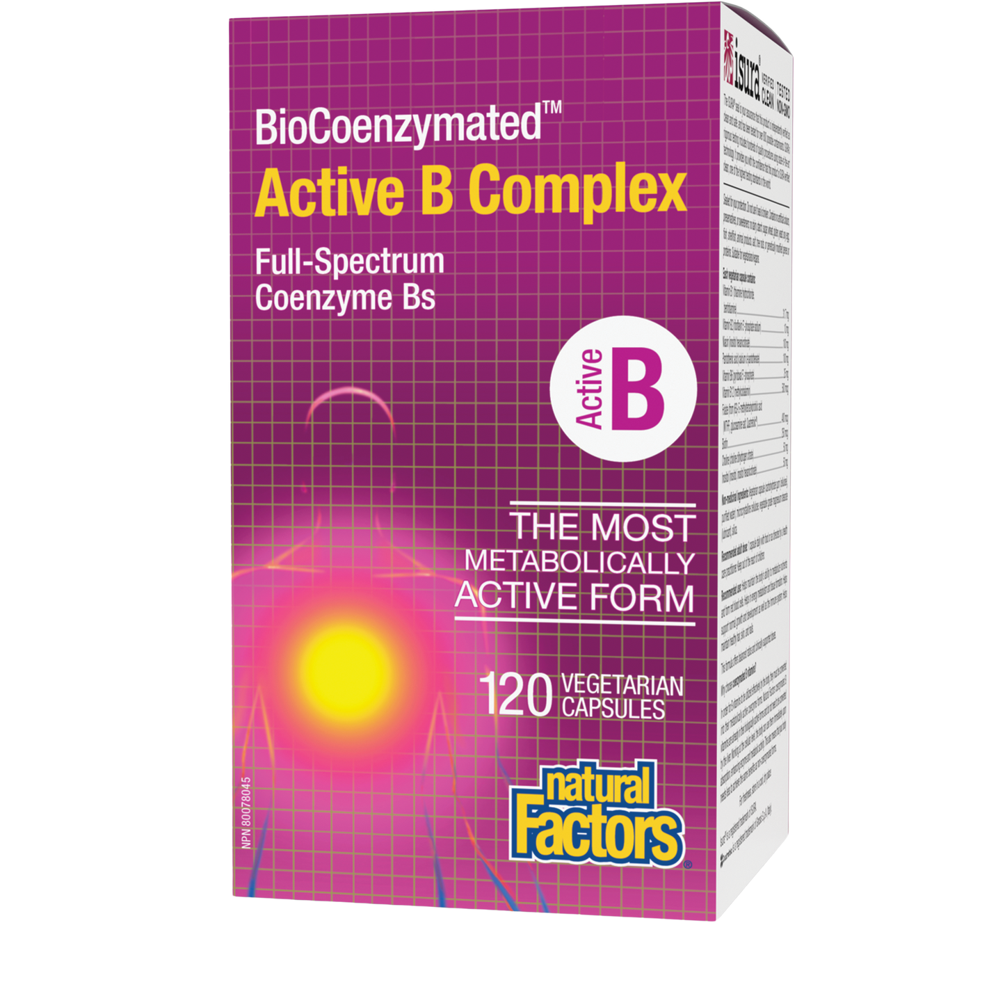 Natural Factors BioCoenzymated Active B Complex 120 Vegetarian Capsules