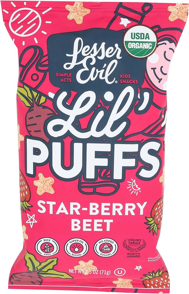 Lesser Evil Lil Puffs Starberry Beet 70g