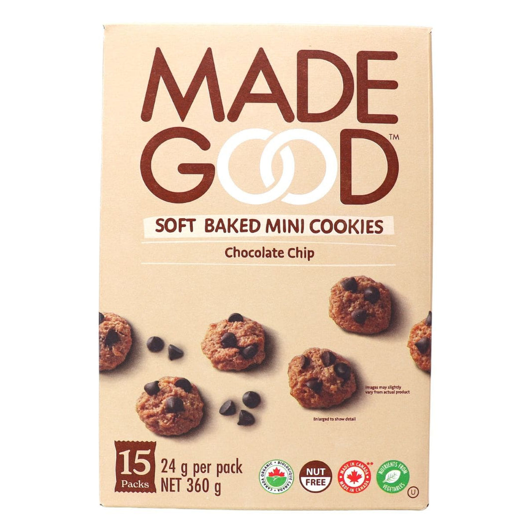 MadeGood Soft Baked Chocolate Chip Mini Cookies 24g 15pk