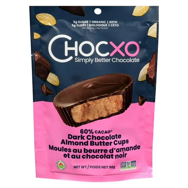 ChocXo Dark Chocolate Almond Butter Cups 28g 2pk