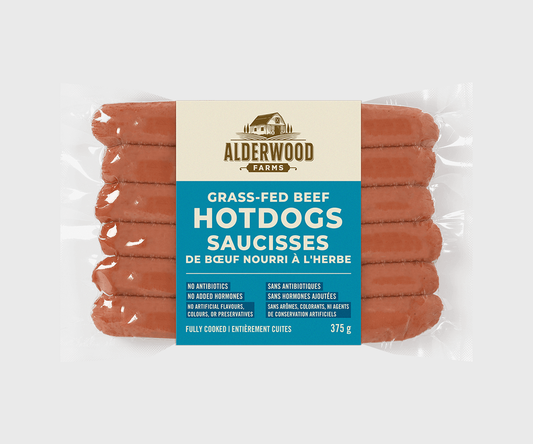 Alderwood Farms Grass Fed Beef Hot Dogs 375g