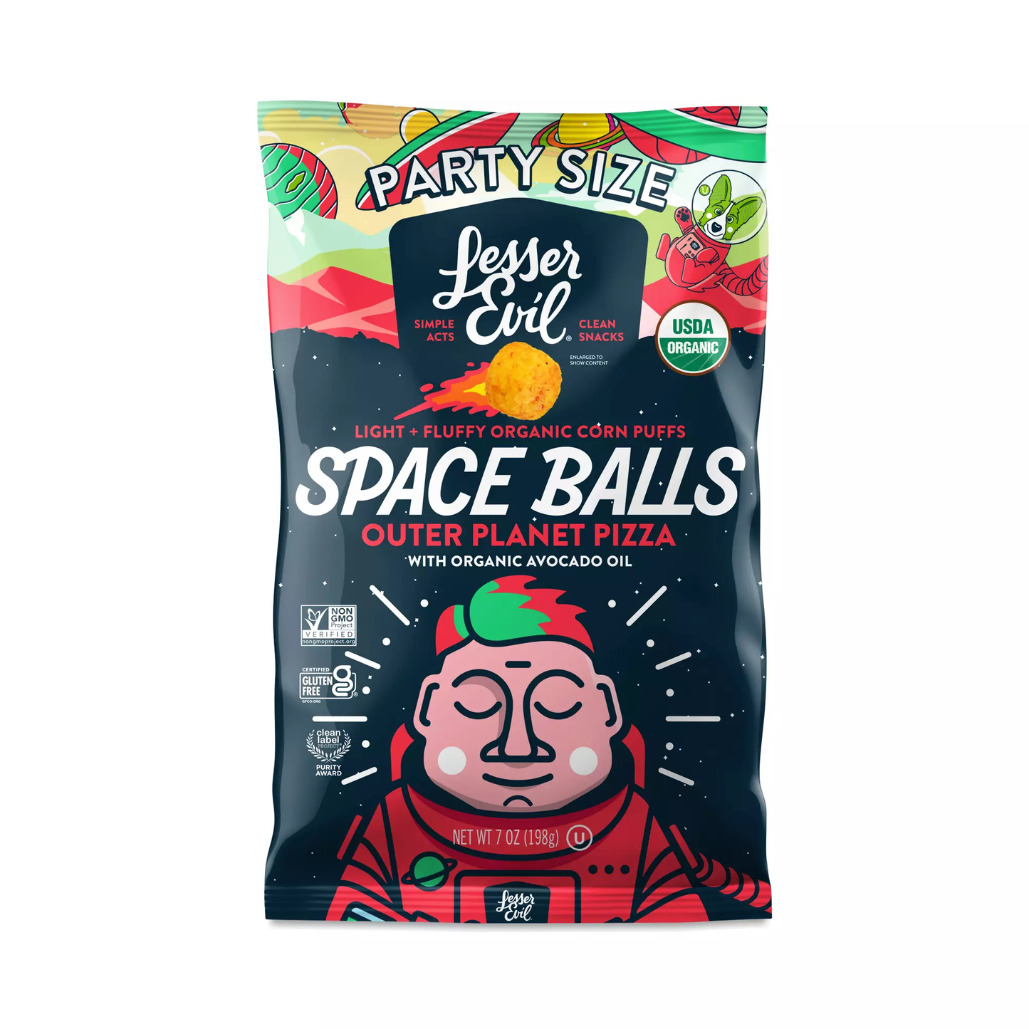 Lesser Evil Pizza Space Balls 142g