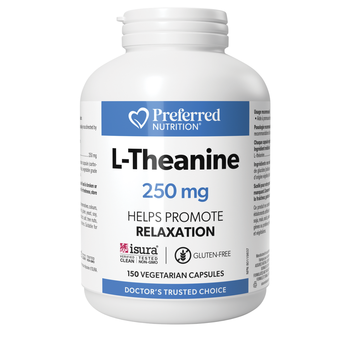 Preferred Nutrition L-Theanine 250mg 150 Vegetarian Capsules