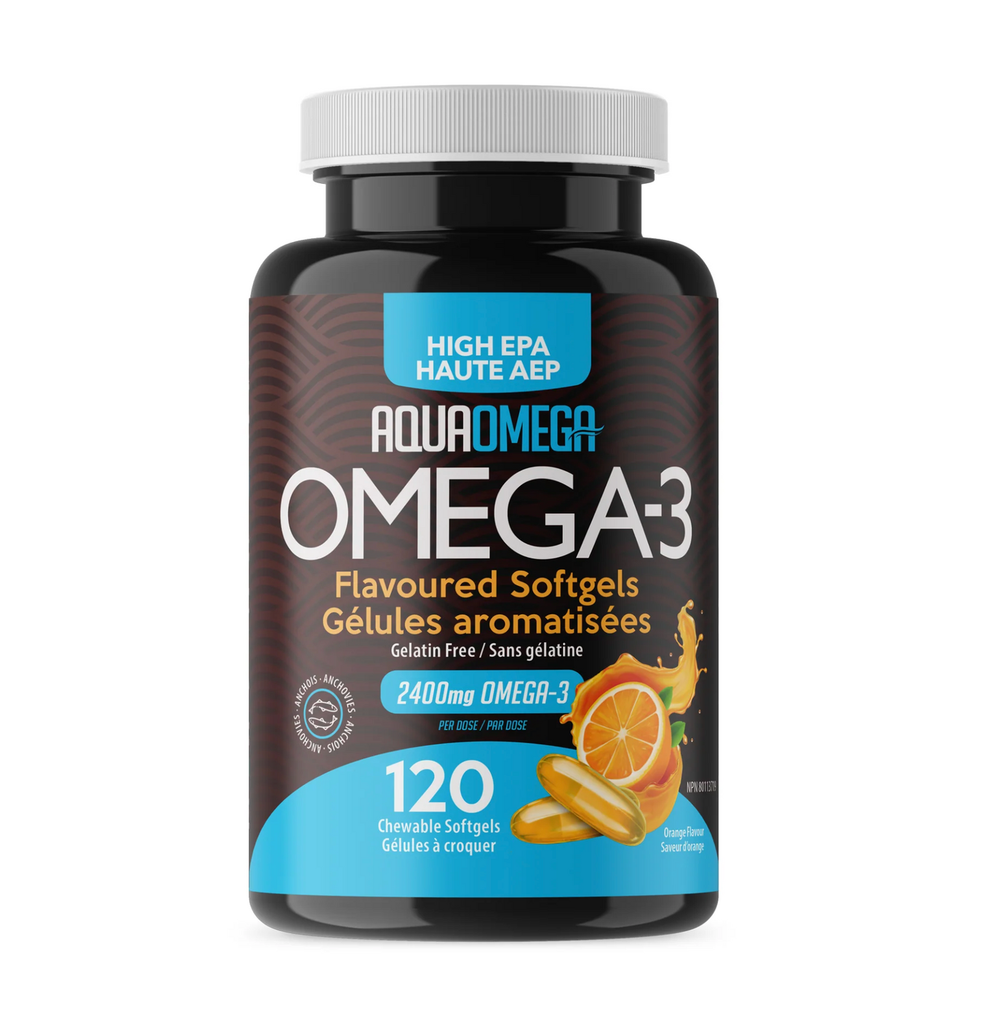 Aqua Omega High EPA Chewable Softgels Orange 120gels