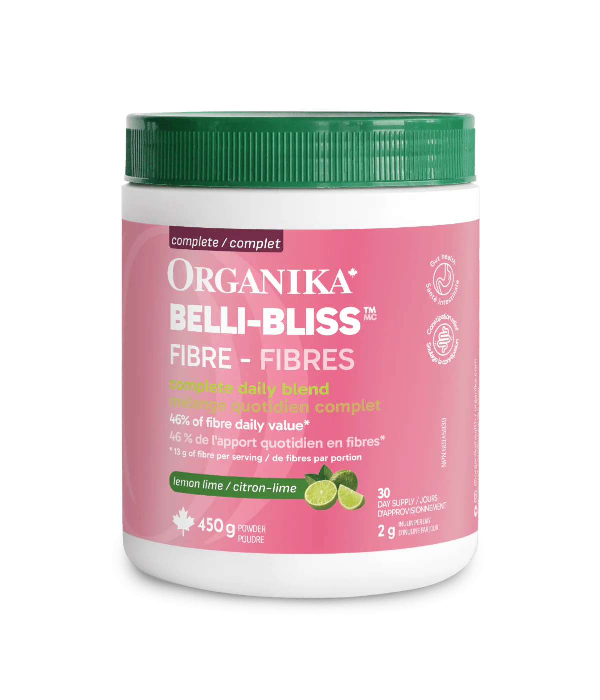 Organika Belli Bliss Complete Fibre Lemon Lime 450g