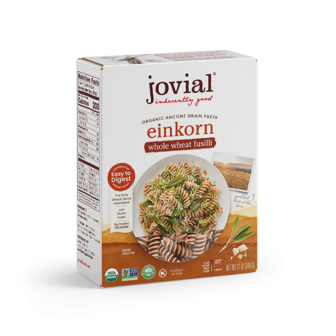 Jovial Organic Einkorn Whole Wheat Fusilli 340g