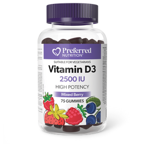 Preferred Nutrition Mixed Berry Vitamin D3 Gummies 2500IU 75 Gummies