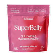 Load image into Gallery viewer, Blume SuperBelly Gut Hydration Strawberry Hibiscus 60g 15 Pack
