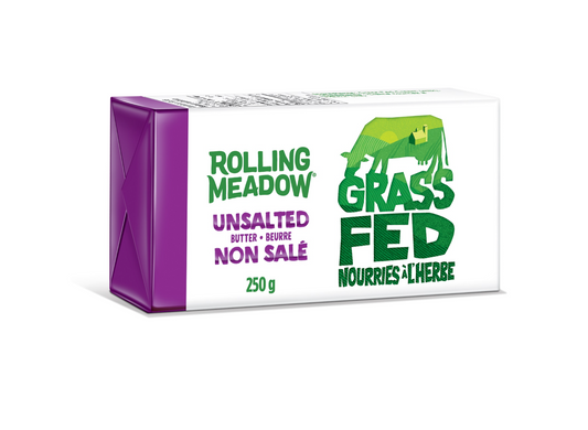 Rolling Meadows Unsalted Grass Fed Butter 250g