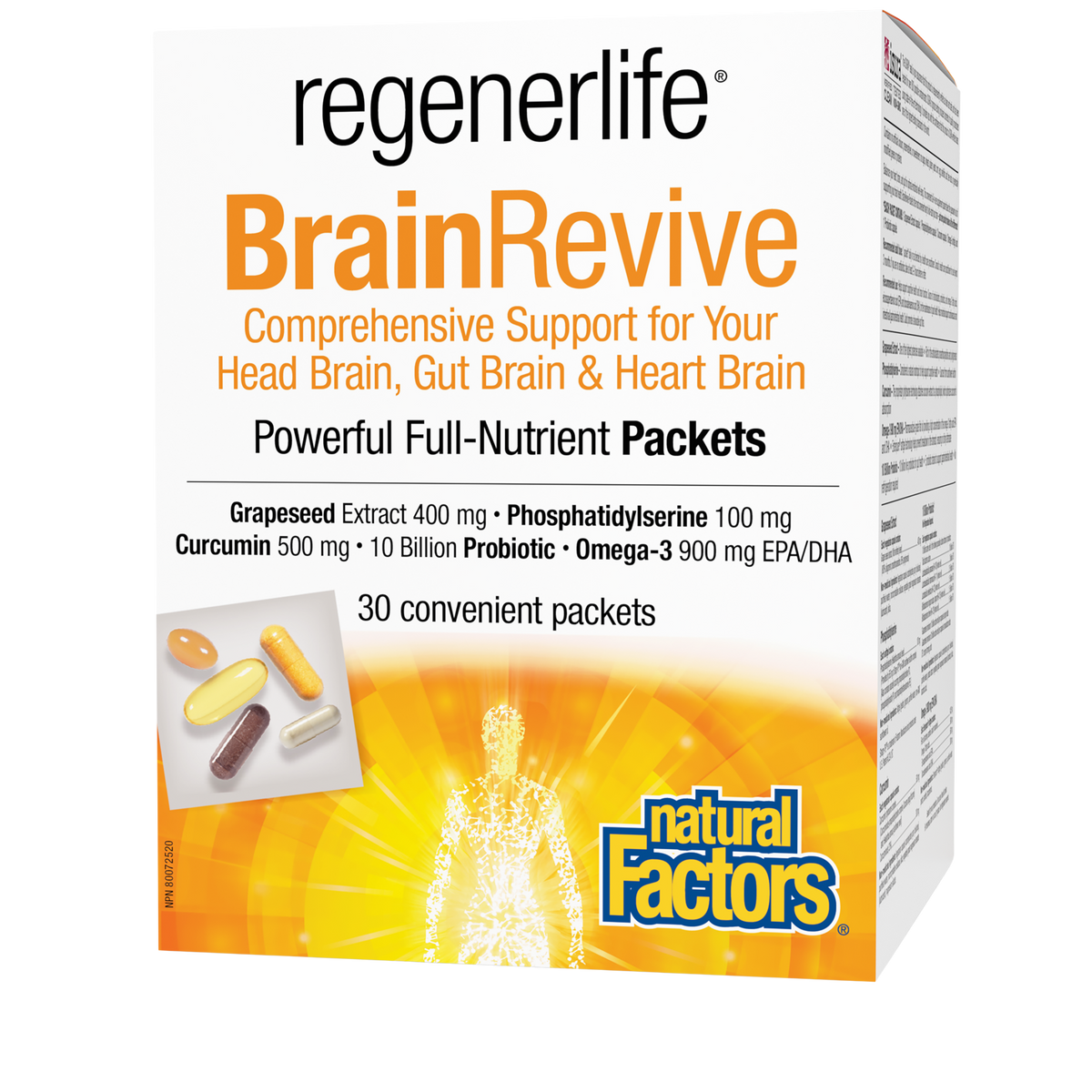 Natural Factors Regenerlife Brain Revive Kit 30 Cello Packs