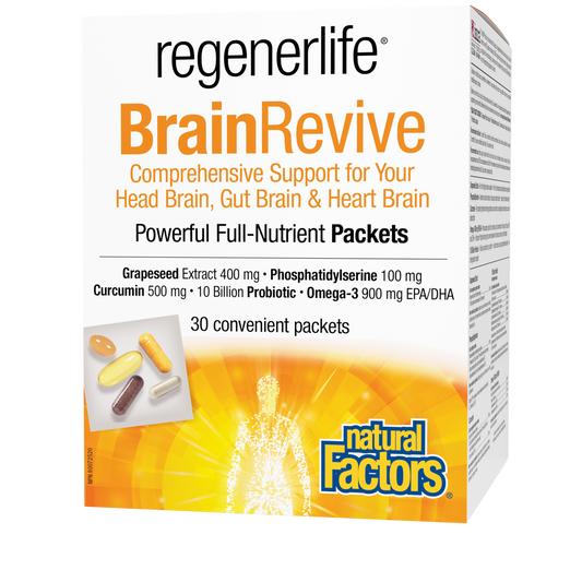 Natural Factors Regenerlife Brain Revive Kit 30 Cello Packs