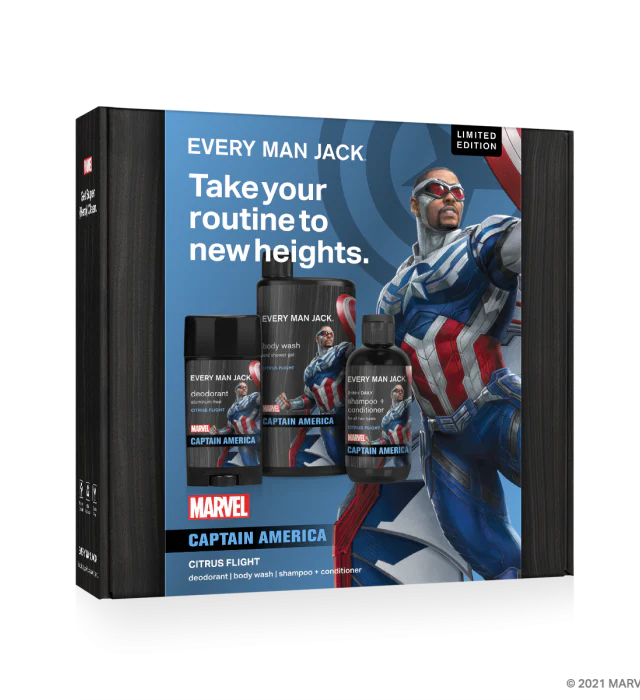 Every Man Jack Marvel Captain America Gift Set