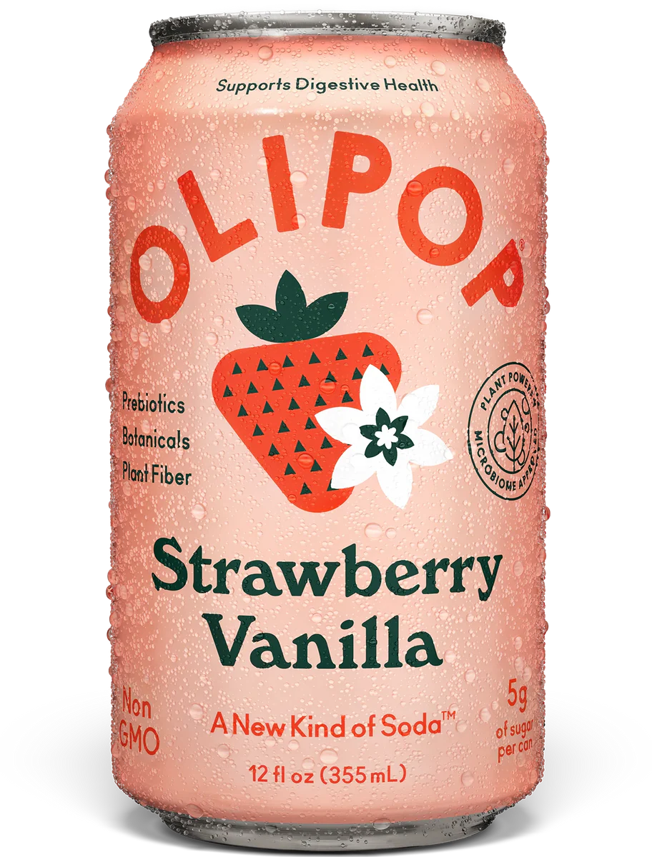 Olipop Strawberry Vanilla Sparkling Tonic 355ml