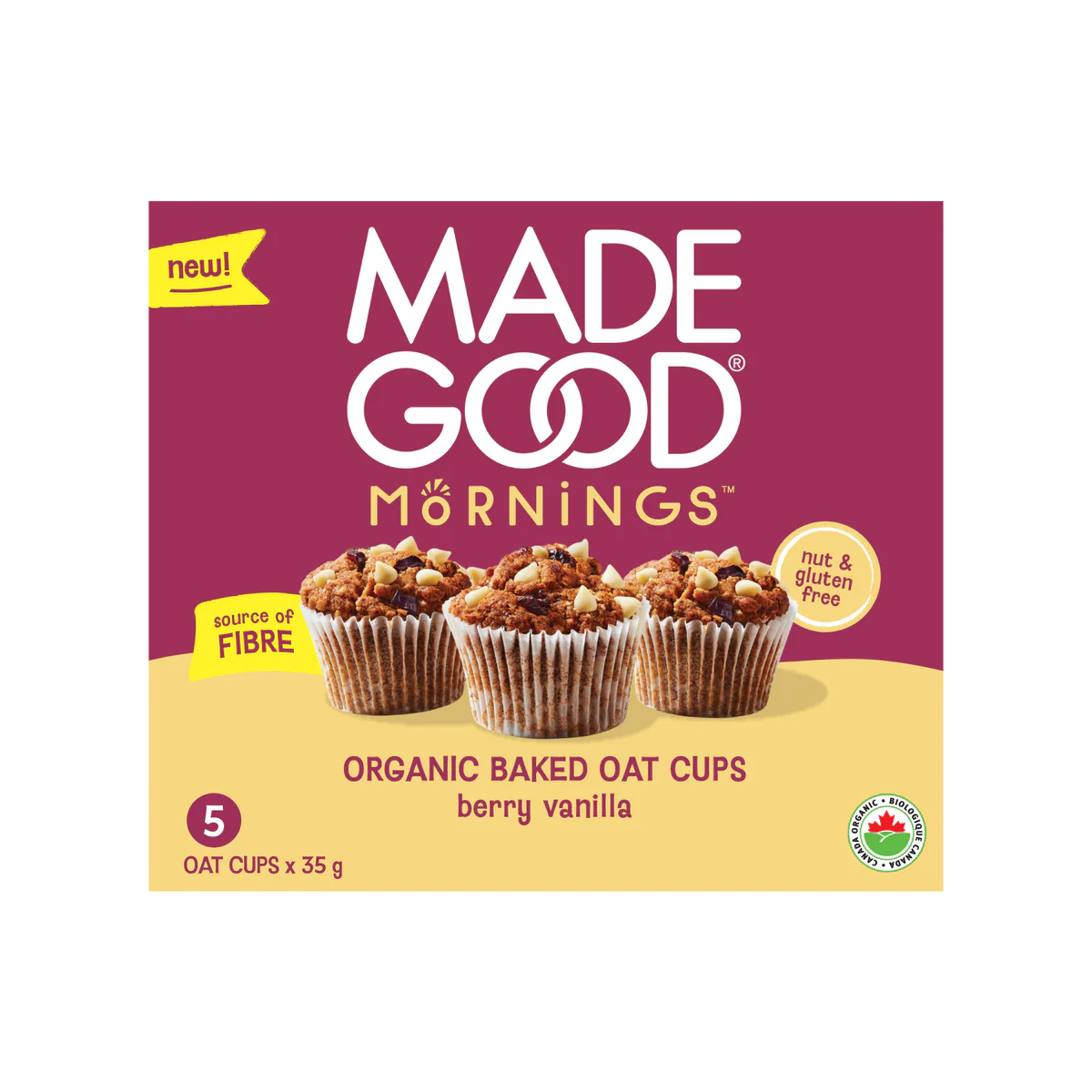 Made Good Mornings Oat Cups Berry Vanilla 175g