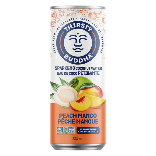 Thirsty Buddha Sparkling Coconut Water Peach Mango 330ml