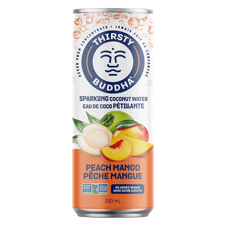 Thirsty Buddha Sparkling Coconut Water Peach Mango 330ml