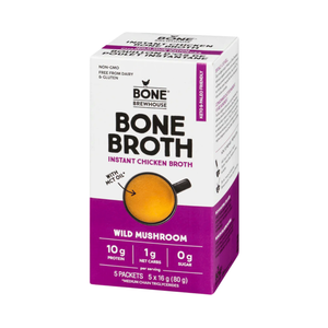 BoneBrewhouse Wild Mushroom Instant Chicken Bone Broth 80g 5pk