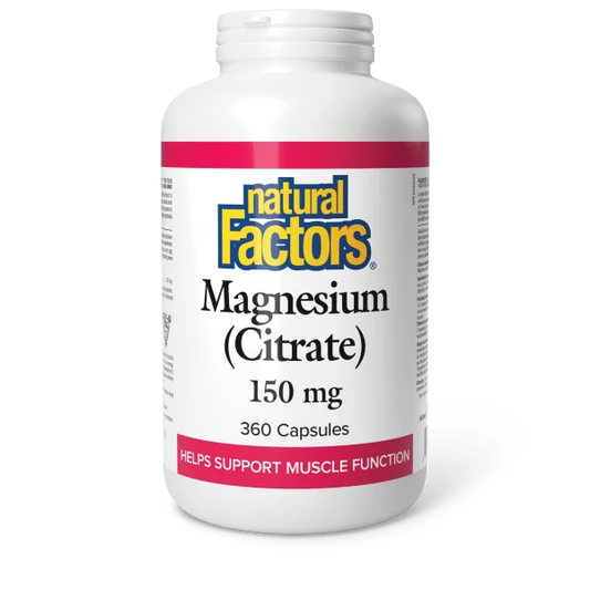 Natural Factors Magnesium Citrate 150mg 360 Vegetarian Capsules