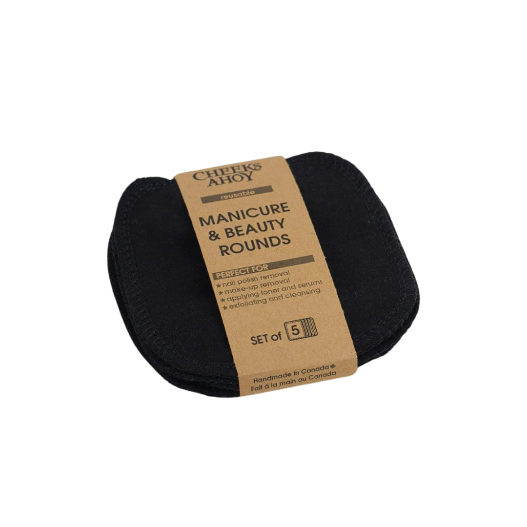 Cheeks Ahoy Manicure Beauty Rounds Black 5 pack