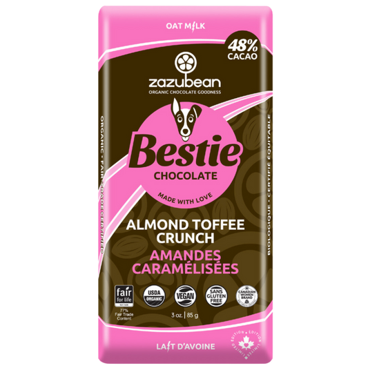 Zazubean Bestie Organic Almond Toffee Crunch 85g