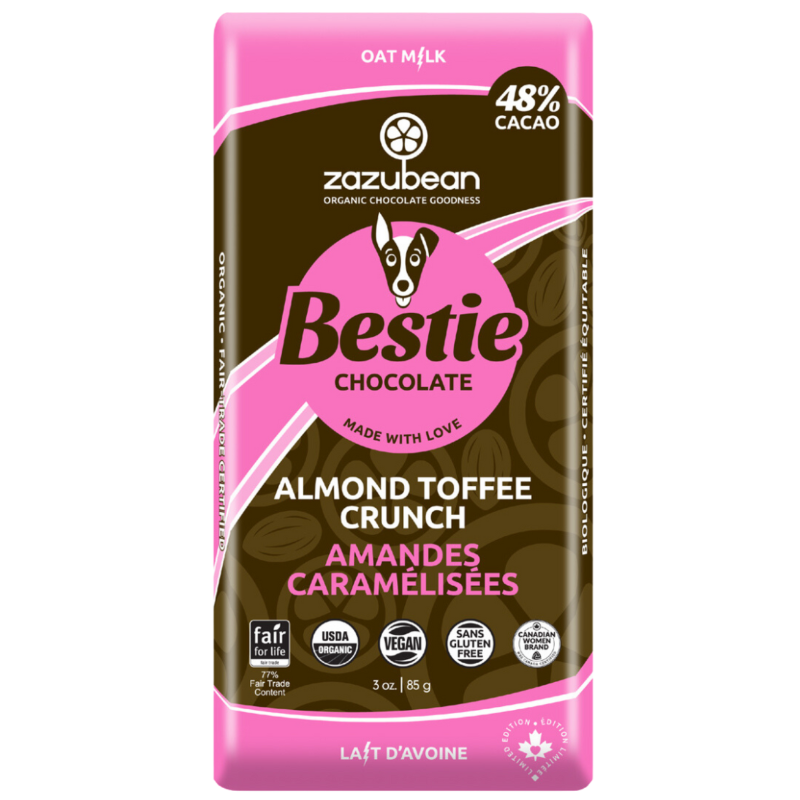 Zazubean Bestie Organic Almond Toffee Crunch 85g
