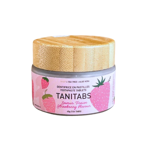 TaniTabs Toothpaste Tabs Strawberry Jar 124 Tablets