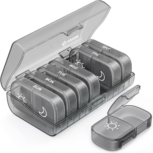 Auvon Pill Organizer Grey 2 a day