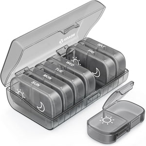 Auvon Pill Organizer Grey 2 a day