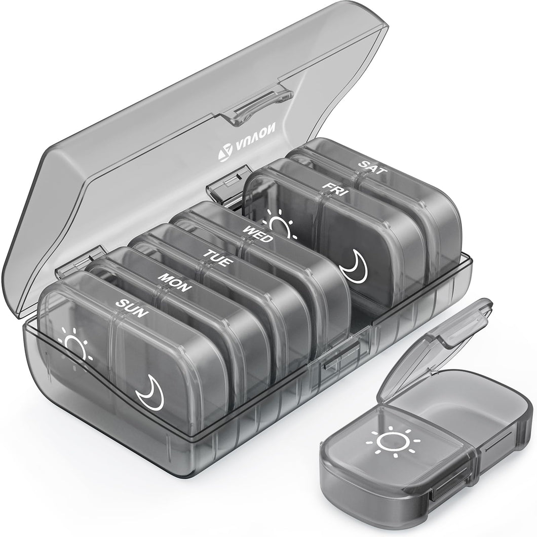 Auvon Pill Organizer Grey 2 a day